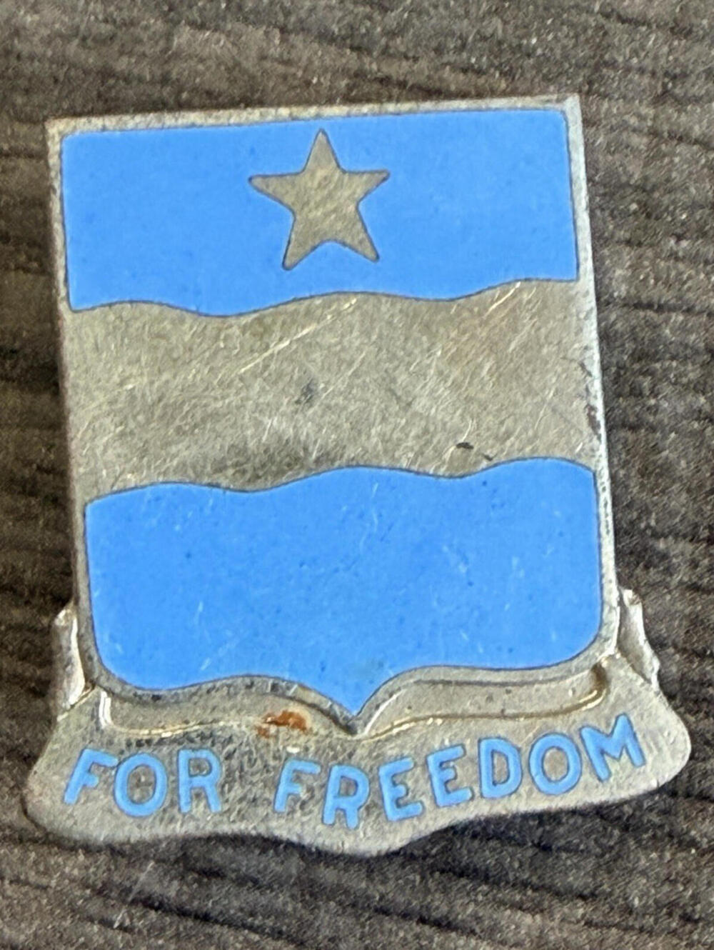For Freedom Shield Pin Back Lapel Pin Blue with Star